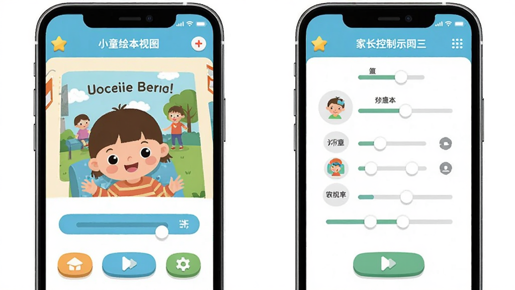 С��汾��ȫ�ƶ��˲���ʾ��ͼ������Ϊ�ֻ���Ļչʾ�汾�Ķ�����ͼҳ�������壬����Ϊ���ҷ����Աȣ����Ϊ��ͯ�Ķ���ͼ���Ҳ�Ϊ�ҳ�������ͼ���Ű�Գƣ����Ϊ��ƽ��UI��Ʒ磬ϸ�ڰ��������еİ�ť�������ͼ��Ԫ�أ���������������ɾ����޶���Ԫ��