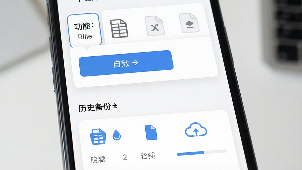 һ��ˮ����üƷ����������ݵ����뱸�ݲ������棬����Ϊ�ֻ���Ļչʾ������ť���ļ��б��������Ϸ�Ϊ�Ϸ����������·���ʷ���������Ű�Ϊ��Ƭʽ�б������Ϊ���ż����ɫ����ϸ�ڰ��������ļ�ͼ�ꡢ�Ʊ��ݷ��š������������ʸ��壬�ɾ����޶���Ԫ��