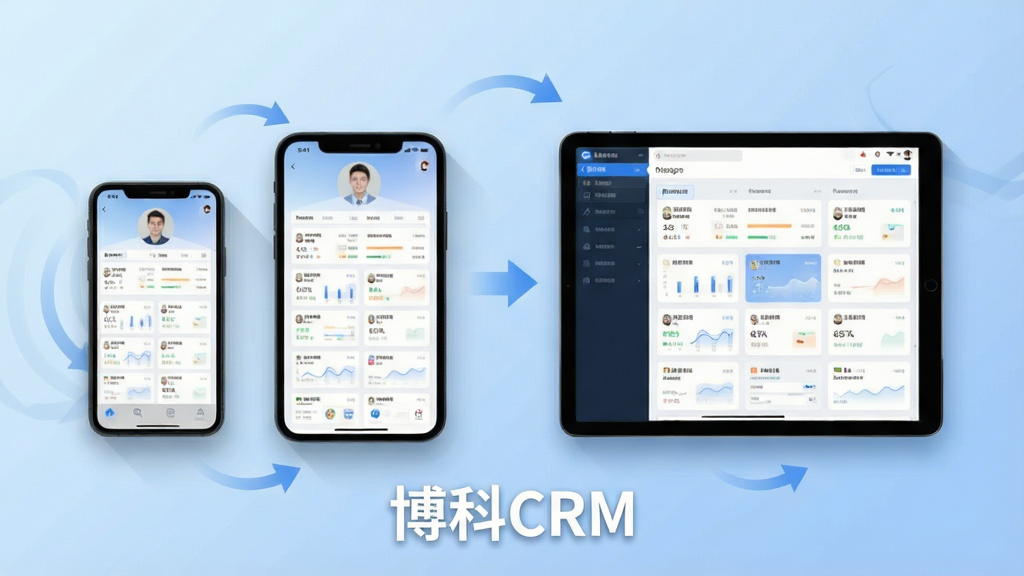 һ��չʾ����CRM���Эͬ��������������ʾ��ͼ����������Ϊ�ֻ���ƽ�岢�Űڷţ�������Ļ��ʾ��ͬ�Ŀͻ����ݿ��壬����Ϊ���Ҳ��С����ж��룬�Ű����������ơ�����CRM���԰�ɫ������ڻ���ײ����룬���Ϊ�ִ���Լ�Ƽ��磬ϸ�ڰ���ǳ�����䱳�����豸ͶӰ��ͬ����ͷͼ�ꡢ���ݿ�Ƭ������Ϊ���塢�ɾ����޶���Ԫ��