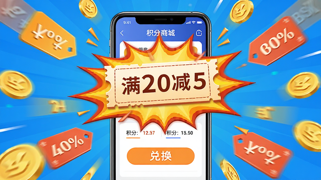 ����Ϊ�ֻ���Ļ��ʾ�Ż�ȯ������̳ǽ��棬����Ϊ�ֻ����б���ɢ�������ۿ۱�ǩ���Ű���ñ�ըʽ���乹ͼͻ���Ż����ȣ����Ϊ���ô������ϸ�ڰ�������20��5���������������֡��һ���ť�����ʸ���ɾ��޶���Ԫ��