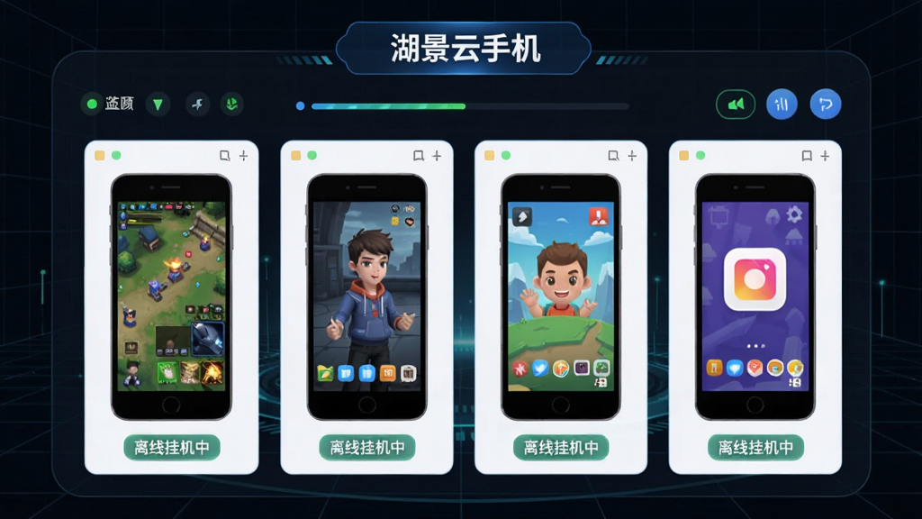 ����չʾһ���ƶ˿��������棬��������ĸ����ŵ������ֻ����ڣ�ÿ���������в�ͬ����Ϸ��Ӧ�ã������·���