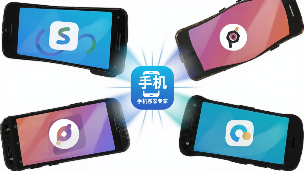 �������Ĳ���ͬƷ�Ƶİ�׿�ֻ�Χ��һȦ���ֻ���Ļ�ֱ���ʾ��ͬƷ�Ƶ�Logo��ԲȦ������һ������ġ��ֻ����ר�ҡ�ͼ�꣬ͼ�����ⷢ���������ÿ���ֻ�������Ϊ��ɫ�ɾ����������Ϊʸ��ͼ����ƣ�ϸ�ڰ����ֻ���Ļ�Ľ���ɫ�ʺ����ӹ��ߵ����Ч���������������޶���Ԫ�ء�
