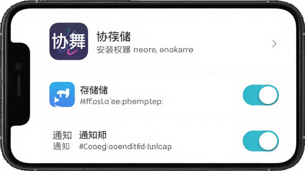 Э��APP��װȨ�����ý��棬�ֻ���Ļ��ʾӦ��Ȩ�޹���ҳ�棬�����洢��������֪ͨȨ�޿��أ�����Ϊ�����б�����������죬ϸ��ͻ����Э�衱Ӧ��ͼ����Ȩ��˵�����֣������������ɾ��޶���Ԫ�ء�
