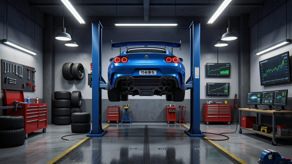 ����������һ��������װ���⣬����ͣ��һ�����ڱ�������̧�����ɫ�ܳ�����Χ�ڷ���̥������������Ե�У�豸������Ϊ����ȫ���ӽǣ��Ű�Ϊ�Գ�ʽ��ͼ�����Ϊдʵ��ҵ����Ϸ������ϸ�ڰ����������淴�⡢���ҵĵƾߡ���Ļ�ϵ��������ߣ�����Ϊ���塢�ɾ����޶���Ԫ�أ������пɳ������֡��ռ�������