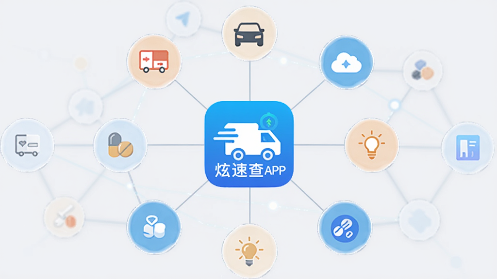 ���������ٲ�APP��ͼ��Ϊ���ģ������������Բ��Сͼ�꣬�ֱ������ݡ��������ƶ䡢ҩ�衢���ݵȲ�ͬ��ѯ������ͼ��֮����ϸ�����ӣ��γ�����״���֡�����Ϊ��͵�ǳ��ɫ������Լ���񣬻��ʸɾ�������