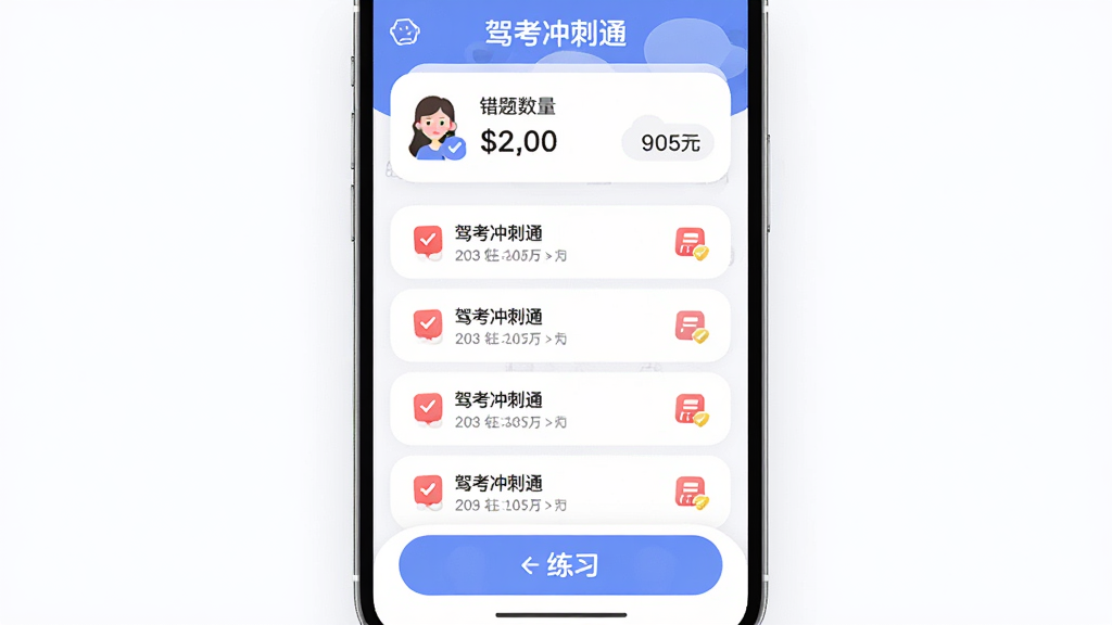 ����Ϊ�ݿ����ͨ���Ȿ���ܽ��棬����Ϊ������ʾ��������ͳ�ƣ��в�Ϊ�����б�����ɫ��ǣ��ײ�Ϊ��ϰ��ť���Ű�Ϊ�ֻ�Ӧ�ý������򲼾֣����Ϊ���Բ�ǿ�Ƭʽ��ƣ�ϸ��Ϊ�����а������ݿ����ͨ�����������ͼ�꣬���ʸ���ɾ��޶���Ԫ��