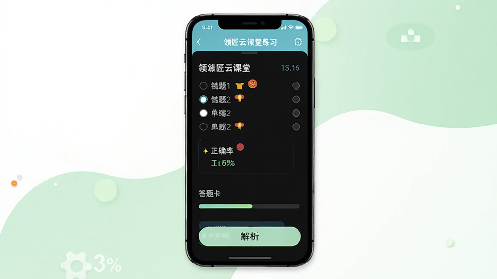 �콳�ƿ������������ϰ����ͼ����������չʾ�ֻ���Ļ�ڴ�����棬������ѡ��ѡ����⿨�������������ť������Ϊ��ɫ�뵭��ɫ���䣬�����ˬѧϰ�磬ϸ�ڰ�������������ȷ�ʰٷֱ���ʾ�������������ɾ����޶���Ԫ��