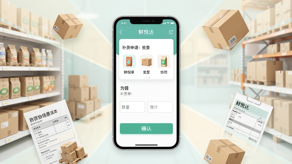 ���ô��ŵ겹��Эͬ��������������Ϊ�ֻ�����չʾ�������뵥����Χ�����ŵ���ܡ��ֿ�ֽ�䡢���͵��ݵ�Ԫ�أ����ֲ������ķ���ʽ���Ű��η������������ǳɫ��ϸ�ڰ�����Ʒͼ�ꡢ���������ȷ�ϰ�ť�����ʸ��壬�ɾ����޶���Ԫ��