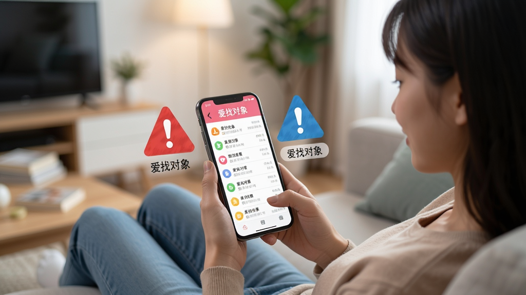 画面展示一位年轻用户坐在沙发上使用手机,手机屏幕显示