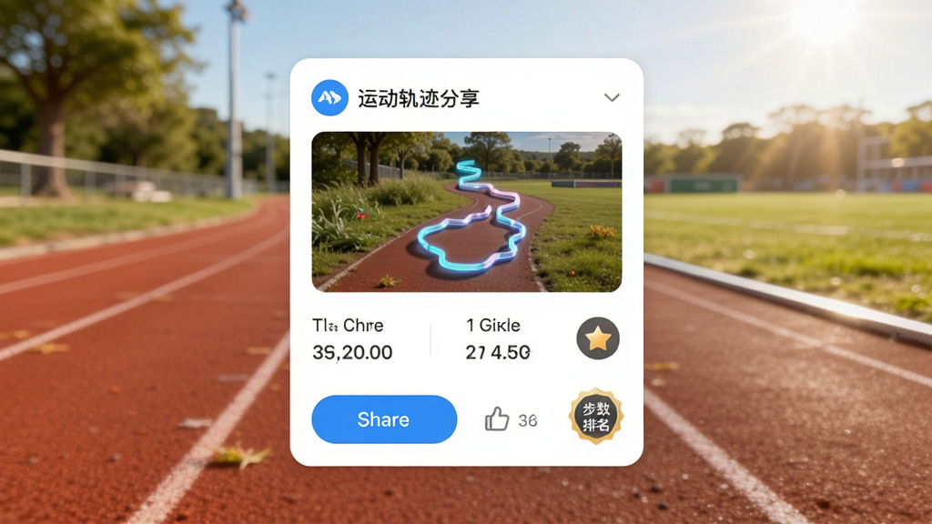 ����Ϊͼ��APP���˶��켣������Ƭ���棬����Ϊ�������ĵĻ����ܵ�������Ϊ��Ƭʽ���������У��Ű��Ϲ켣����ͼ������ժҪ�������У����Ϊ�����罻�����磬ϸ�ڰ���������ť�����ѵ���ͼ�ꡢ�����������£����ʸ���ɾ��޶���Ԫ��
