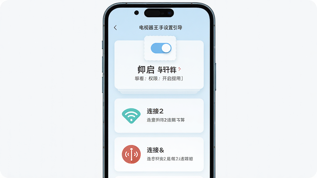 ����ң������������������ҳ�棬����Ϊ�ֻ���Ļ��ʾȨ�޿�����ʾ�����Ӳ��裬����Ϊ�ֲ���Ƭʽ���Ű��������У����Ϊ����ǳɫ��ƽ����ϸ�ڰ���Ȩ�޿���ͼ�ꡢWiFi�ź�ͼ�ꡢ����ͼ�꣬�����������ɾ����޶���Ԫ��