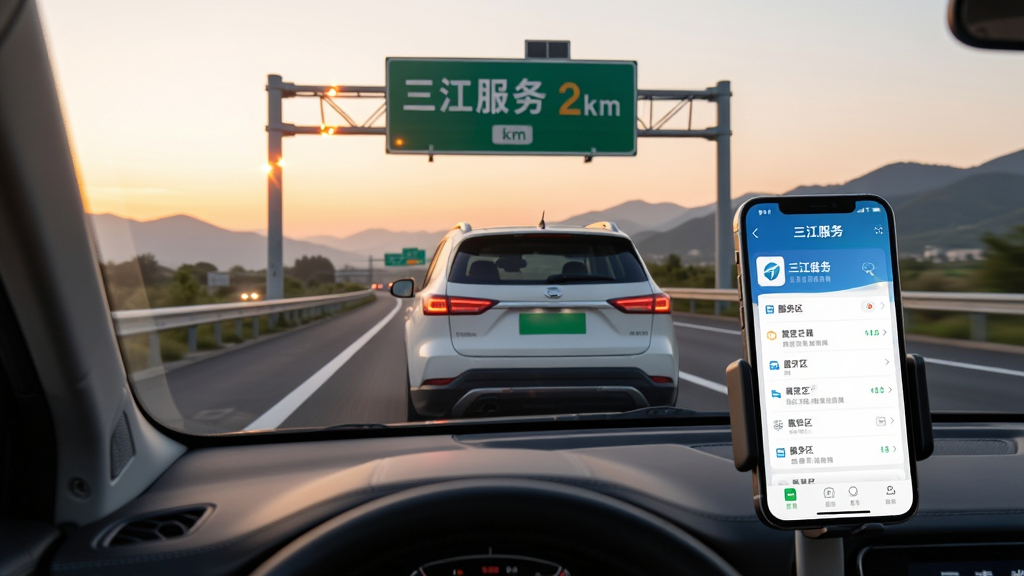 ��ͼ��ʾ�ʣ���������Ϊһ����ɫSUV��ʻ�ڸ��ٹ�·�ϣ�ǰ��·����ʾ���������� 2km��������ʻλ���ֻ�֧���ϵġ���������Ӧ������ʾ�������б�������Ϊ�ƻ�ʱ�ֵĹ�·��Զɽ�����ֲ������ַ���ͼ�����дʵ������ϸ�ڰ���·�Ʒ��⡢�ֻ���Ļ΢�⣬���ʳ��壬�ɾ�������Ԫ��