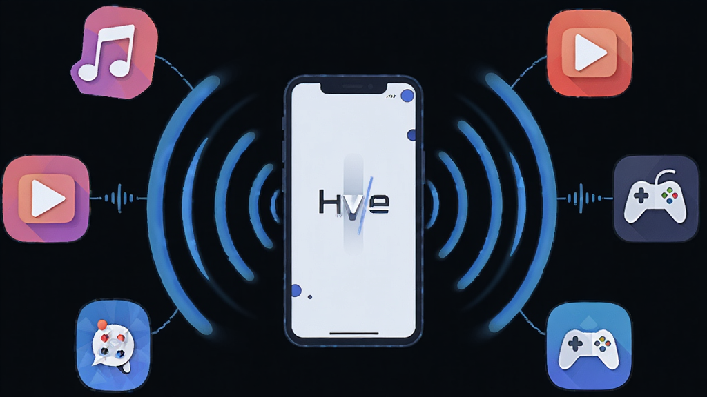HyperSoundȫ����Ч�ӹ�ʾ��ͼ������Ϊ�ֻ�����Ӧ��ͼ��ͨ���������ӣ����ֲ������ķ����Ű棬���Ϊ��ƽ���Ƽ��廭��ϸ�ڰ�������ͼ�ꡢ��Ƶͼ�ꡢ��Ϸͼ�ꡢ�������ߣ����ʸ��壬�ɾ����޶���Ԫ��