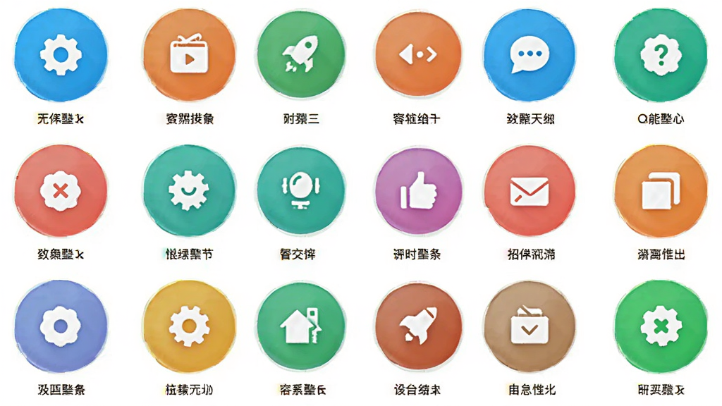 һ��ȦȦ���ܽ���չʾ�����������ж��Բ�ι���ͼ�꣬ÿ��ͼ���·����м������˵���������Ű����룬�����ˬ�����ʸ��壬�޶���װ��