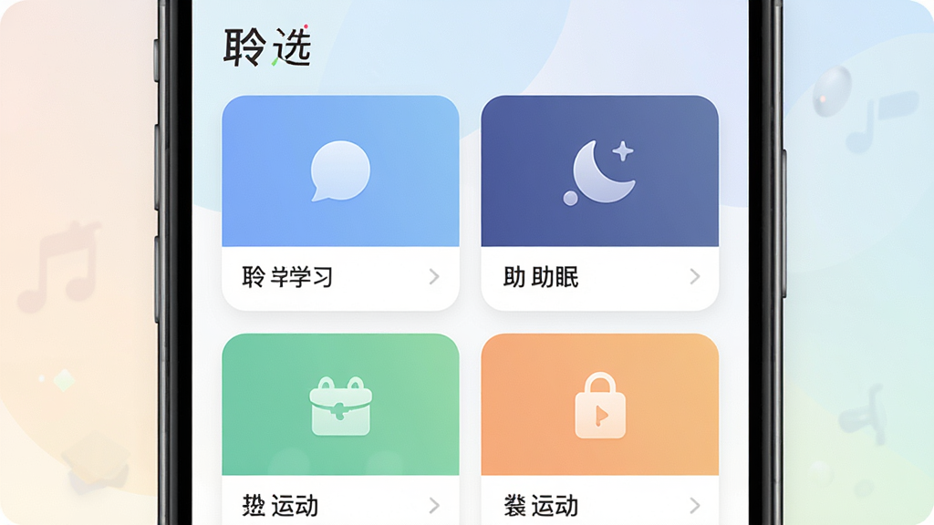 ��ѡ�ೡ������Ƶ�����棬����Ϊ�ֻ���Ļ��չʾѧϰ�����ߡ��˶��ȷ��࿨Ƭ������Ϊ�������У��Ű�������������±�ƽ����ϸ�ڰ�������ͼ������ͱ���ɫ������������Ϊ����ѡ�������ʸ��壬�ɾ����޶���Ԫ��