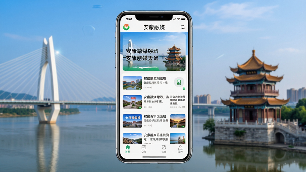 һ��չʾ�����ֻ���Ļ��ͼƬ����Ļ�����ǰ�����ýAPP����ҳ���棬���涥���С�������ý���������·���������Ѷ�б��͵ײ��������������ǰ����еĳ��еر꽨�����纺�����źͰ���¥�����沼��Ϊ�����ֻ�չʾ���Ű���У����Ϊ�ִ��Ƽ���UIչʾ��ϸ�ڰ���������ͼ������֣����ʸ��壬�ɾ����޶���Ԫ�ء�