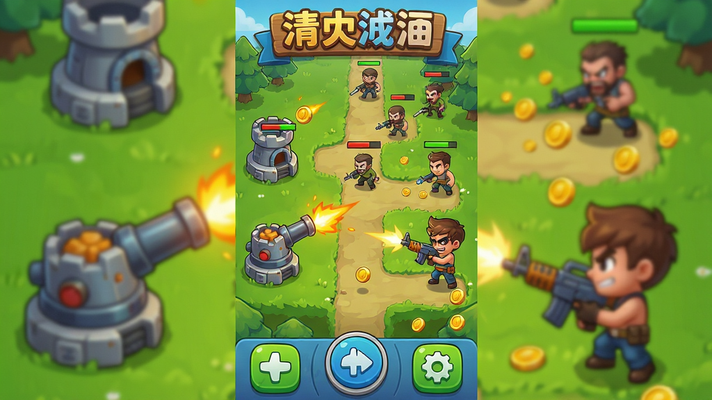 ����������һ���������������Ϸ�������棬����Ϊ��ͨ���ķ��������ǹ��ɫ������ս����������ɫ�ݵ������ѵĽ���·�ߣ����˴�Զ��ӿ���������ϱ�����λ�ڶ������м�����Ϸս���������ײ��ǲ�����ť���Ű����������Ϊ���쿨ͨ���з磬ϸ�ڰ��������ڿڻ�⡢��ɫ�������������Ѫ�����ҵ������ӡ����ʸ��壬����ɾ����޶���Ԫ�أ�����ɫ���������ʡ�