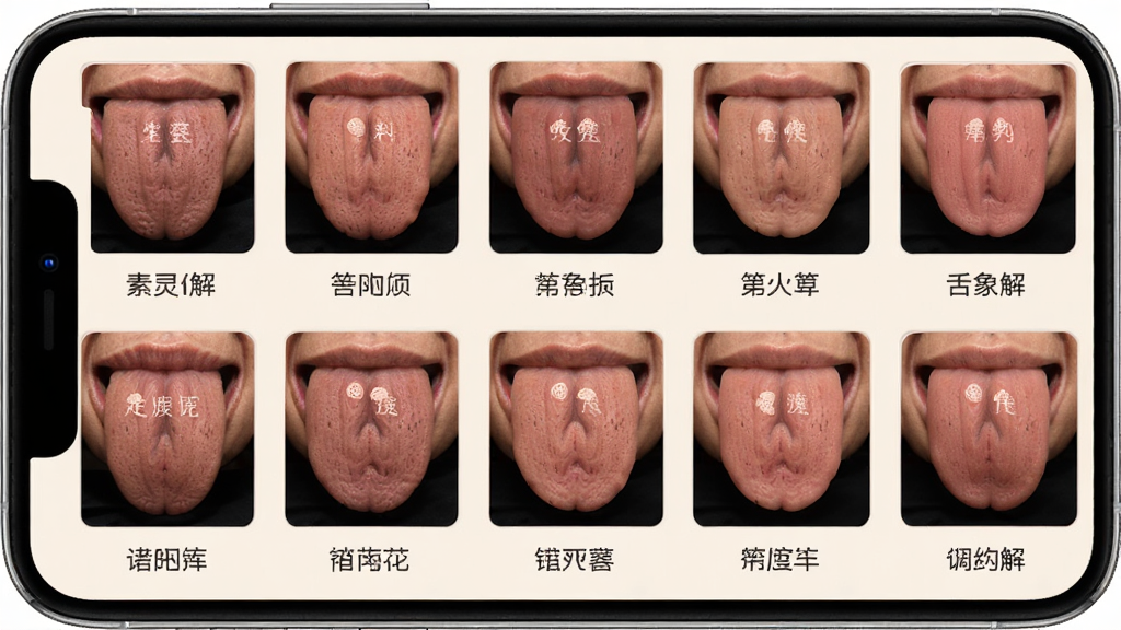 �����½�����ͼ����棬����չʾ�ֻ���Ļ�������Ŷ�������ͼƬ��ÿ��ͼƬ�·��м�����ֱ�ǩ������Ϊ����ɫ������Ϊ����״���У����Ϊ��ҽ������App����ˬ���棬ϸ�ڰ�������ͼƬ���������ֱ�ע���������ʸ��壬����ɾ����޶���Ԫ��