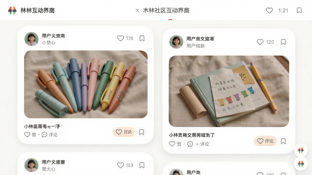 ������һľ�������������棬����Ϊ�ٲ�����Ϣ����չʾ�û��������ľ���Ƭ�����ֶ�̬���Ű�������£����Ϊ���Բ�ǿ�Ƭ��ϸ�ڰ������ޡ��������ղذ�ť�����ʸ��壬�ɾ����޶���Ԫ��