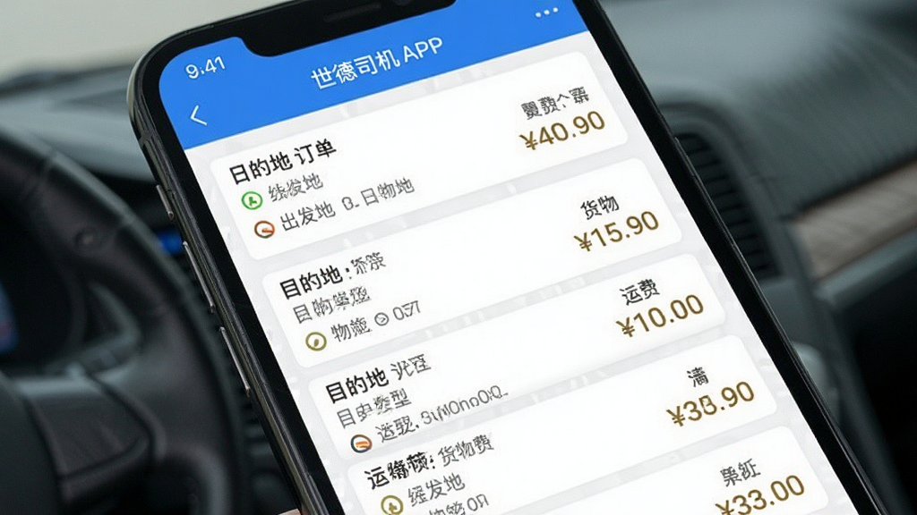 ����˾��APP��չʾ�������������б����ֻ���Ļ�ڶ�����Դ��Ϣ�������룬���������ء�Ŀ�ĵء������������˷ѽ���������ˬ�������������ɾ�������Ԫ��