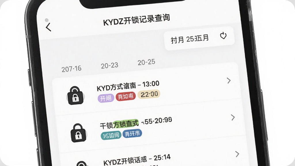 ������KYDZ������¼��ѯҳ�棬����Ϊ�ֻ���Ļչʾ���������еļ�¼�б����Ű�����ǿ�����ʽͼ���Ҳ��Ǿ���ʱ�䣬���Ϊ��Լ����磬ϸ�ڰ�������ɸѡ������ͬ��ɫ�Ŀ������ͱ�ǩ������Ϊ����ɾ��޶���Ԫ��