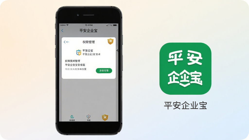 ƽ����ҵ����׿�氲װ��Ȩ������ʾ��ͼ������չʾ�ֻ���Ļ�ϵ�Ȩ�޹���ҳ����ƽ����ҵ��ͼ�꣬����Ϊǳɫ���䣬�����ʵ�ã�����������������Ԫ��
